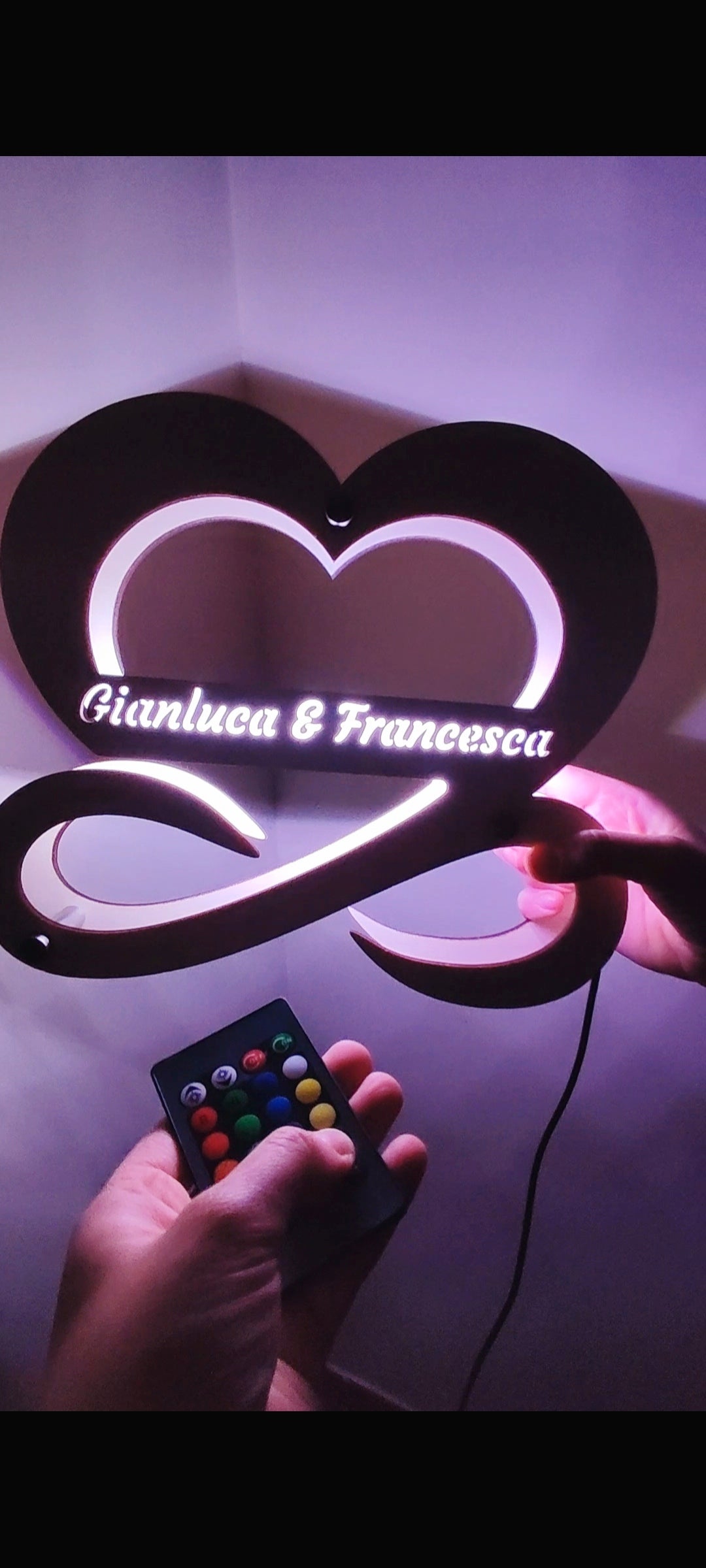 Lampada Led Personalizzata Amore Infinito Con Telecomando