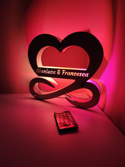 Lampada Led Personalizzata Amore Infinito Con Telecomando