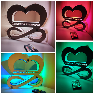 Lampada Led Personalizzata Amore Infinito Con Telecomando