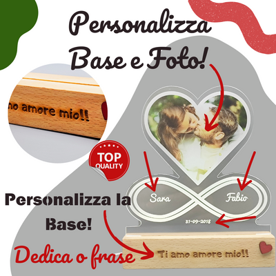 Lampada  Personalizzata Con Foto (Cuore Infinito)