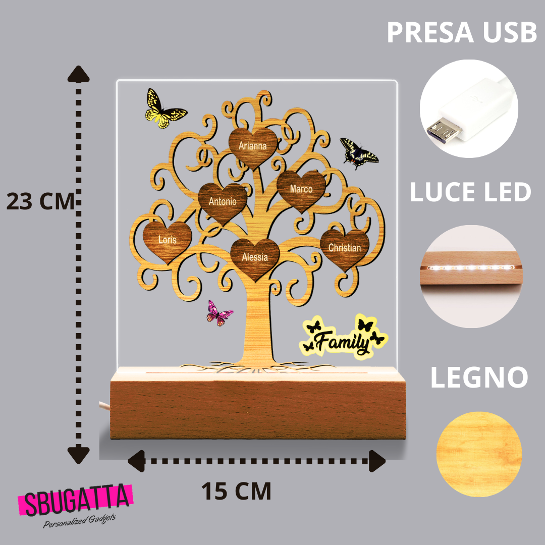 Lampada Led Personalizzata Albero Della Vita