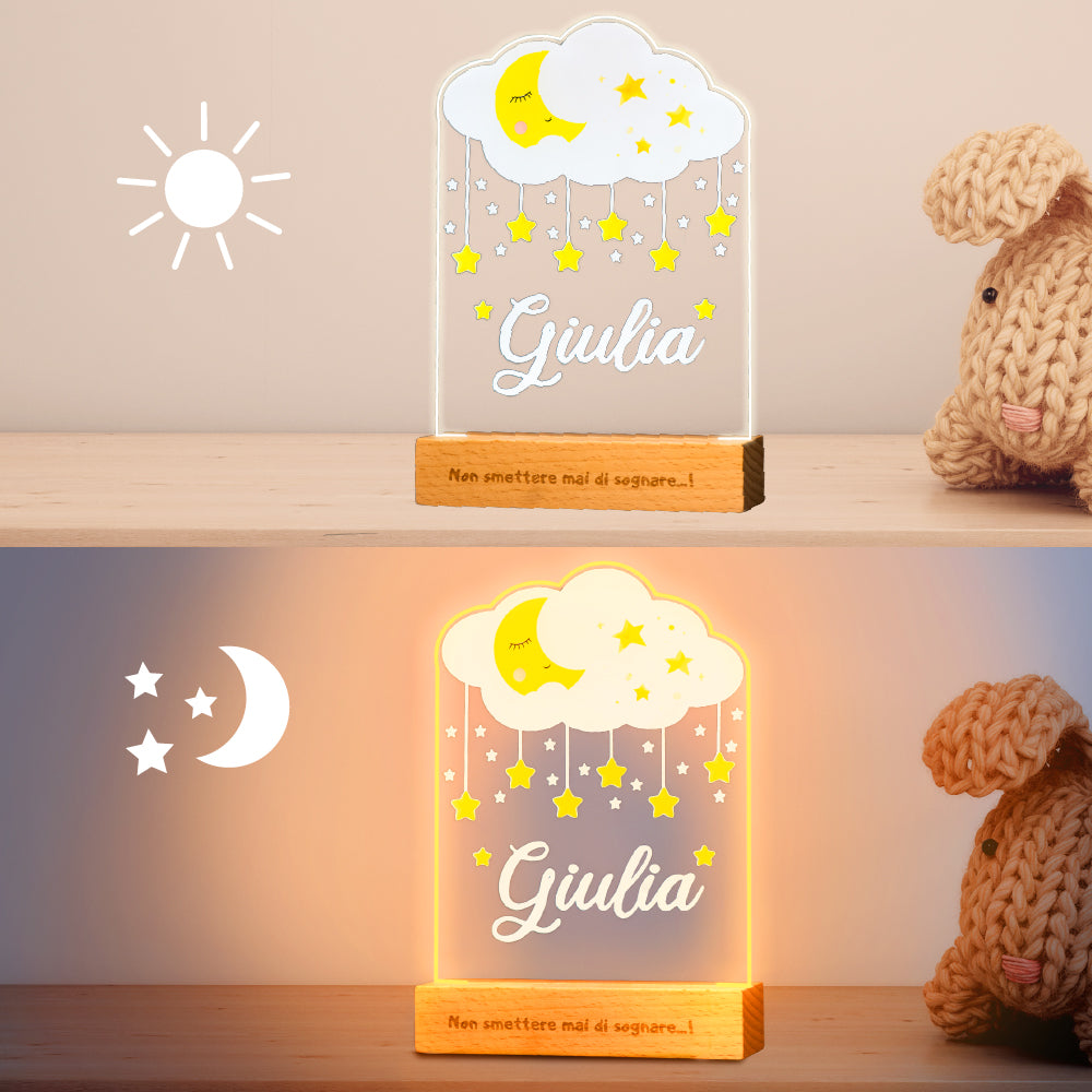 Lampada Luna/nuvole stampata