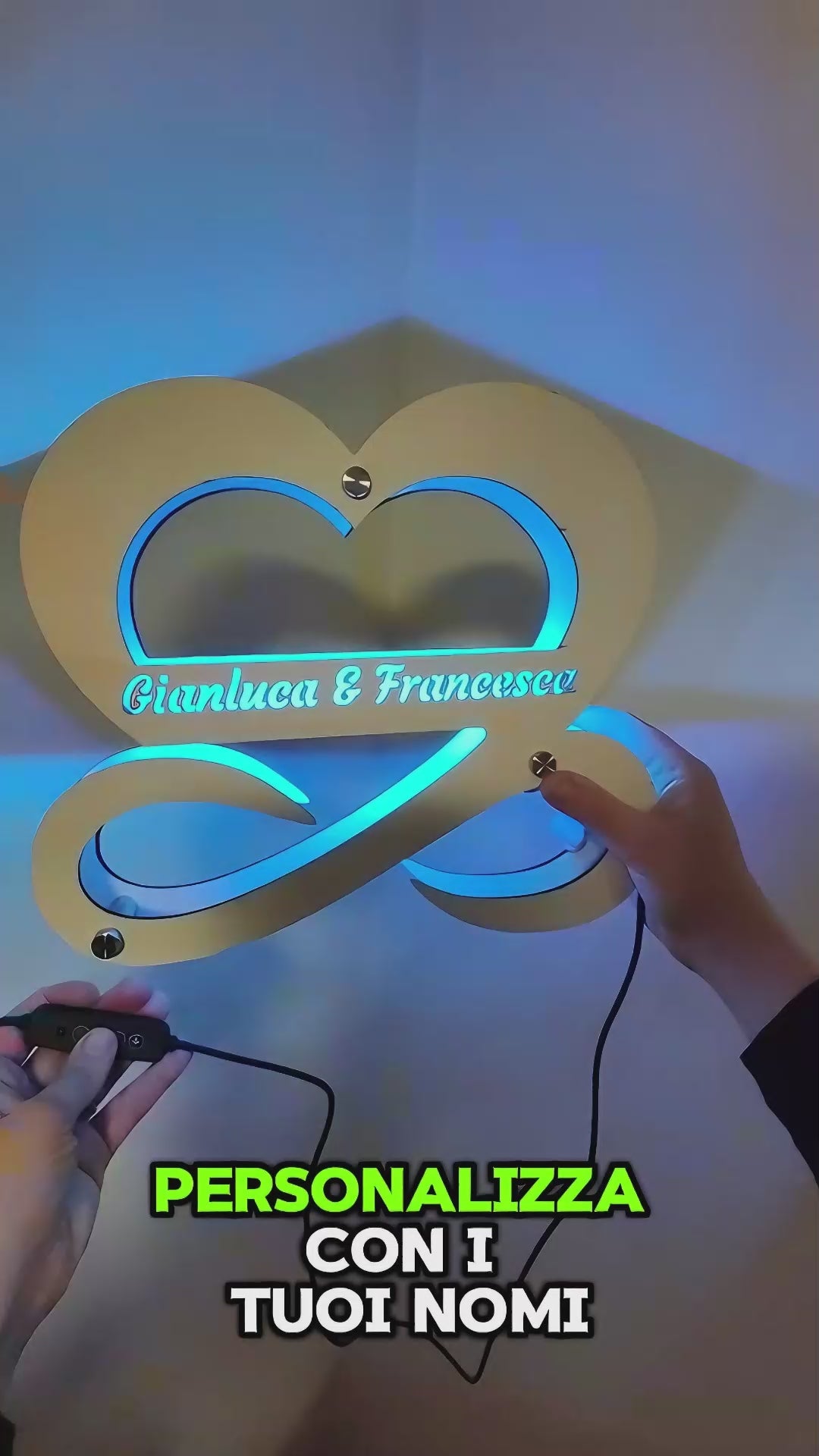 Lampada Led Personalizzata Amore Infinito Con Telecomando