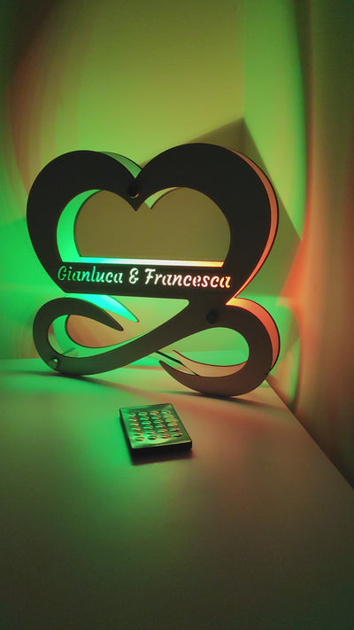 Lampada Led Personalizzata Amore Infinito Con Telecomando