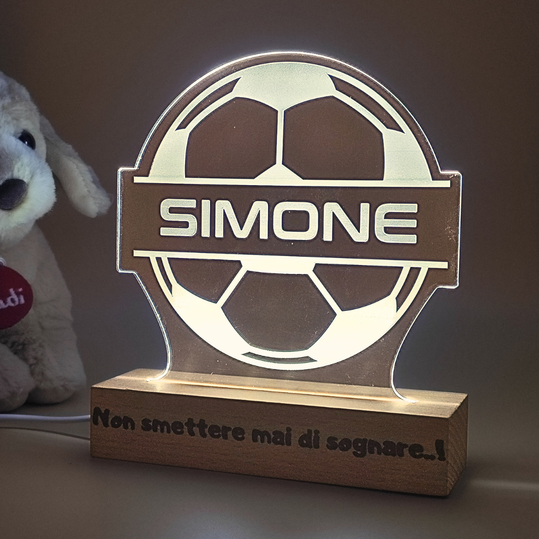 Lampada pallone Luce Notturna Personalizzata| Effetto 3d Led | Gadget Basket e Calcio